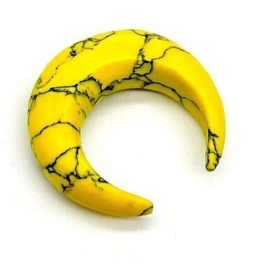 Yellow Turquoise Organic Stone  Septum  Pinchers, size 12g to 5/8'' & customize - Image 1 of 4