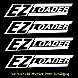 EZ Loader Four 7" calcomanías de vinilo blanco remolque barco casco de pesca esquí acuático marino - Imagen 1 de 2