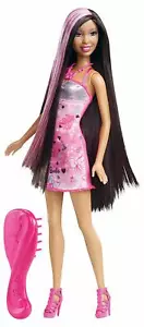 Barbie Hairtastic Long Hair Nikki Doll Pink Streak in Hair - Picture 1 of 1