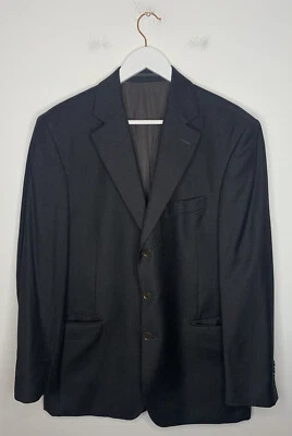 Chaqueta Blazer 42R Azul Marino Doble Pecho Inteligente Lana Fina Foto 1 de 4