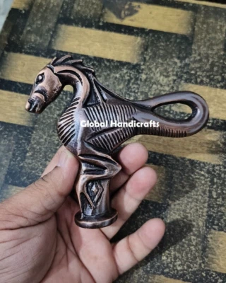 Nautical Brass Horse walking stick Handle Handmade elegant Horse cane handle - Image 1 of 4