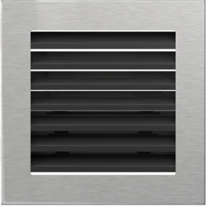 Warmluftgitter Ofen 17x17 cm Edelstahl gebürstet Kaminofen Kamin Heizeinsatz - Bild 1 von 3
