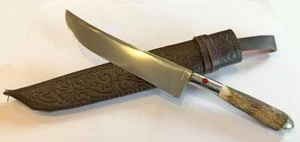 CUCHILLO PEQUEÑO NACIONAL UZBEKO PICHOK MANGO DE CUERNO HECHO A MANO ACERO INOXIDABLE (605) - Imagen 1 de 5