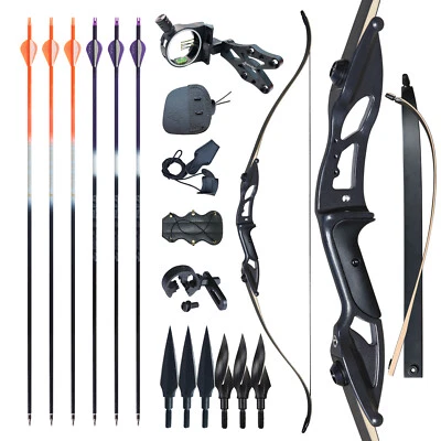 30-50LBS Takedown Recurve Bow Set Arrows Archery Shooting Hunting Right Hand - Image 1 of 4