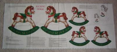 Panel de tela VIP Cranston con 5 CABALLOS MECEDORES ANTIGUOS para apliques Foto 1 de 3