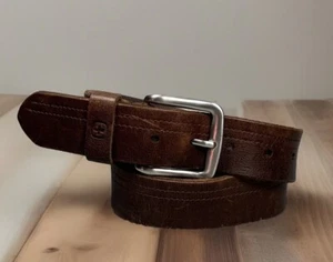 Cinturón Swiss Tech Cuero Marrón Hebilla Plateada Flexible 32-36 Minimalista Duradero - Imagen 1 de 10