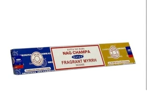 Fragrant Myrrh Incense Satya 15g Box 12 Sticks Brown Nag Champa - Picture 1 of 1