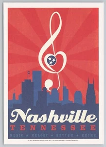 Musik Melodie Rhythmus Reim Musik Note Nashville Tennessee Kunst Postkarte - Bild 1 von 2