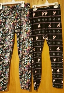 2 NWT Girls SO Leggings size 14 1 Fleece 1 Soft Penguine & Multi -218 - Picture 1 of 3