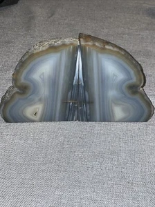 VTG Natural Cave Stone Rock Quartz Crystal Agate Geode Polished Bookends 6.3 Lbs - Picture 1 of 10