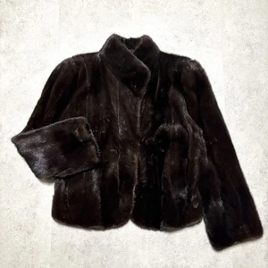 Abrigo de piel SAGA MINK línea de lujo longitud corta Y2K volumen alta calidad talla S Japón - Imagen 1 de 24