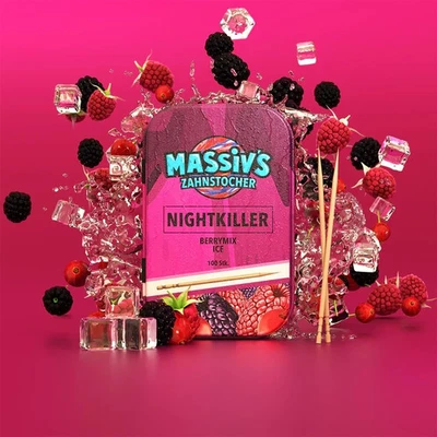 MASSIV´S Massiv's Zahnstocher - Zahnstocher mit Geschmack Berrymix Ice (Nightkiller)
