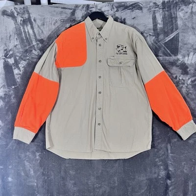 Cabela's Shooting Shirt Men's Large Tan/Orange Long Sleeve First Shot Outfitters - Image 1 of 4