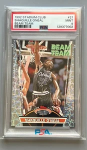 1992 Shaquille O'Neal Stadium Club Beam Team RC  PSA 9 Mint - Picture 1 of 2