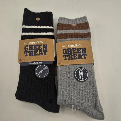Calcetines con textura súper suaves Green Treat para hombre 8-12 gris marrón negro gofre  Foto 1 de 4
