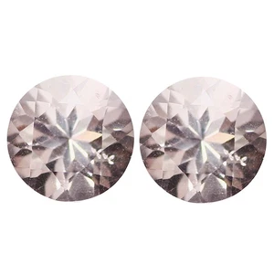 1.00Ct [2Pcs] Pair Pleasant Round Cut 5 x 5 mm AAA Pink Morganite - Picture 1 of 4