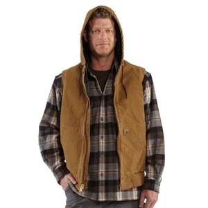 Carhartt Sandstone Brown Hooded Quilted Active Workwear Vest Sizer XL - Picture 1 of 13