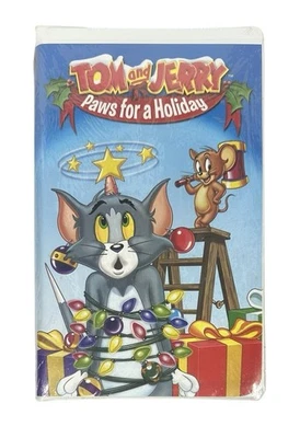 Tom and Jerry VHS Tape Paws For A Holiday Kids Christmas Winter Shows NEW Sealed - Image 1 of 4