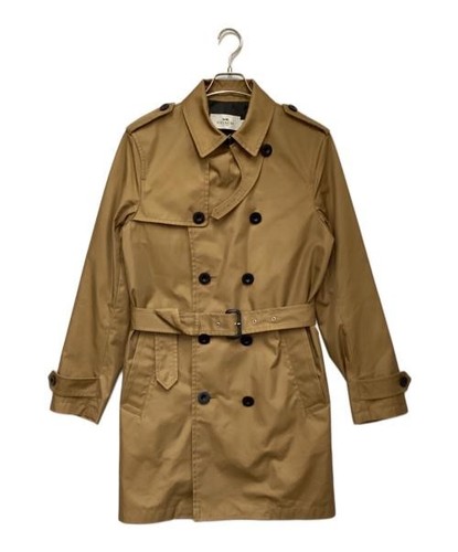 COACH Trench Cappotto S Donna Classico Impermeabile Slim Fit Nero