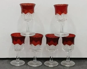 6 Gafas Cordiales Duncan Miller EAPG Souvenir "Arcos de Botón Rubí Destellado" - Imagen 1 de 7