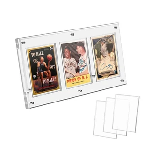 Acrylic Trading Card Display Frame Magnetic Card Holder Case with Stand & Inn... - Picture 1 of 6