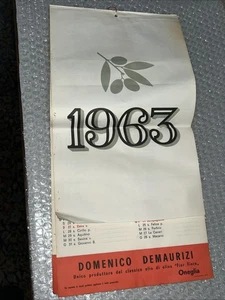 PUBBLICITÀ: CALENDARIO DEL 1963 OLIO FIOR FIORE DI ONEGLIA - Foto 1 di 7