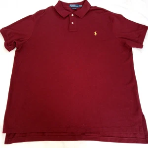 Polo Ralph Lauren Custom Fit Poloshirt Burgund W Gelb Pony Herren XXL - Bild 1 von 7