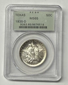 1935-D Texas Commemorative Half Dollar PCGS MS65 in OGH - Picture 1 of 3
