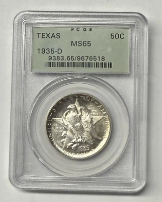 1935-D Texas Commemorative Half Dollar PCGS MS65 in OGH - Image 1 of 3