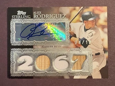 2007 Topps Sterling Alex Rodriguez Autograph Relic Card /10 "2067" Hits Patch SP - Image 1 of 2