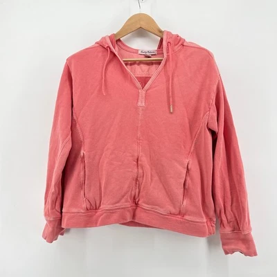 Tommy Bahama Sunray Cove Hybrid Pullover Sweatshirt Coral Cotton V Neck Medium - Image 1 of 4