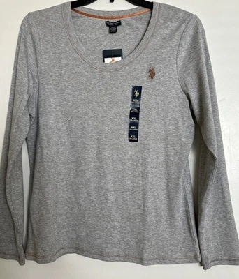 NEW! US Polo Assn. Women’s Long Sleeve  Tee~Sz XXL~ Heather Gray - Image 1 of 4