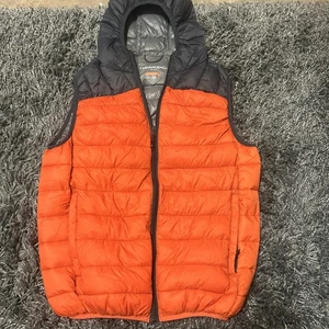 Hawke & Co.  Sport Quilted Performance Puffer Vest Blue / Orange Size M - Picture 1 of 10