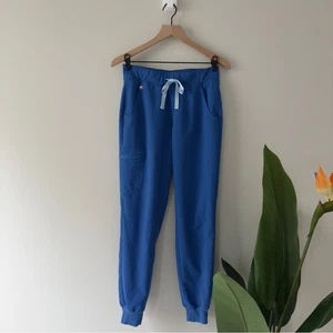 Figs Scrub Pants Vibrant Blue Jogger Medical Elastic Waistband stretch scrubs S - Picture 1 of 11