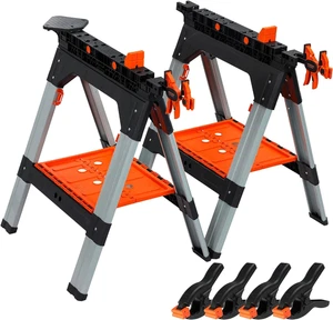 2er-Pack Spannsägebocke, 1200 Pfund Tragfähigkeit, 30-3/4 Zoll klappbarer Sägebock mit - Bild 1 von 8