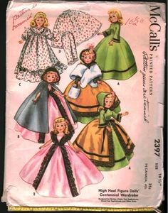 2397 Vintage McCalls Schnittmuster 60er Jahre Puppenschrank Kleid Mantel Muffs 10,5 - Bild 1 von 2