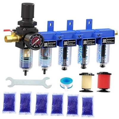  Sistema de secado al aire de cinco etapas NPT de 1/4 pulgada, filtro de latón, secador desecante triple  Foto 1 de 4