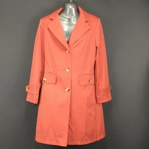 Gallery Coat Womens Medium Button Front Trench Lined Long Classic Jacket - Picture 1 of 13