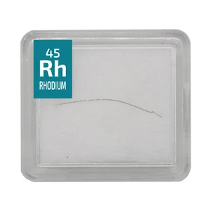 Rhodium Metal Wire 99.9% Element Rh pure 20 mm Sample in Periodic Element Tile. - Picture 1 of 3