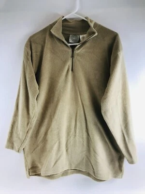 Camisa Erika & Company Para Mujer Talla L Tostada Cuarto Cremallera Cuello Simulado Vellón Larga Slv Foto 1 de 4