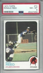 Tarjeta de béisbol 1973 Topps #72 Ron Reed, Atlanta Braves clasificación PSA 8 - Imagen 1 de 1