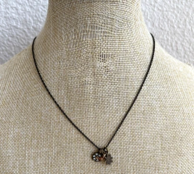 Liz Palacios Dainty Bronze Tone Necklace With Flower Cluster Charms - Image 1 of 4