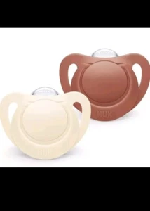 Nuk Natural Baby Dummy 6-18 Months Sustainable Silicone Soother Red 2 Count - Picture 1 of 3