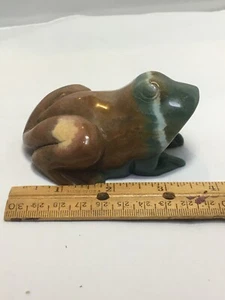 Carved Gemstone FROG 346gr 12.3oz 4"L x 1.75"T x 2.75"W LZ0620 G - Picture 1 of 5