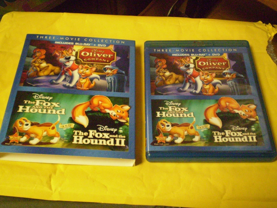 Oliver and Company + The Fox & Hound 1 & 2   (5-Blu-Ray/DVD set, 2014)   Disney - Image 1 of 1