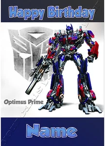 Transformers Optimus Prime - Tarjeta de cumpleaños personalizada hijo nieto sobrino - Imagen 1 de 1