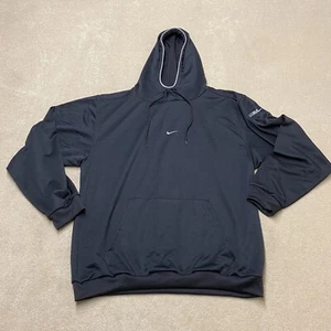 Vintage Nike Hoodie Centre Logo Large Mens Black Air Max Jumper Y2K Travis Scott - Picture 1 of 14