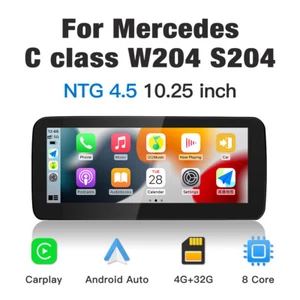Wireless CarPlay Auto HD Screen Stereo Radio für Benz C W204 NTG 4.5 Android DE - Picture 1 of 12