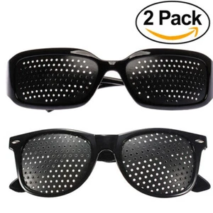 2 x Rasterbrille Gitterbrille Augentraining Sehkorrektur Pinhole Loch Brille DE - Bild 1 von 9