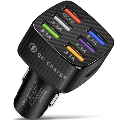 6 USB Ports Square Car Charger Fast Charge Adapter for Mobile Phones Accessories - Image 1 of 4